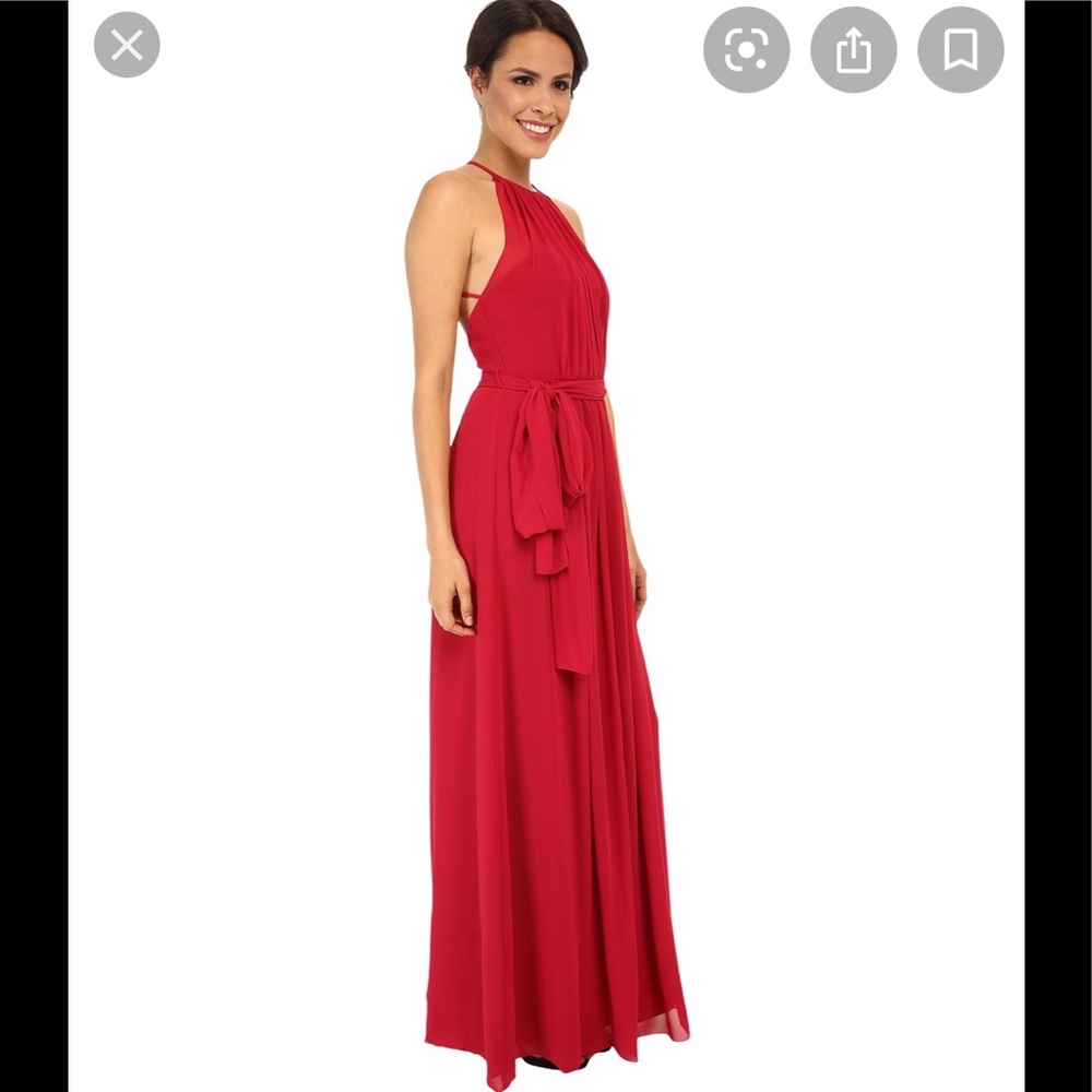 Jill Jill Stuart long halter chiffon gown Sz 2